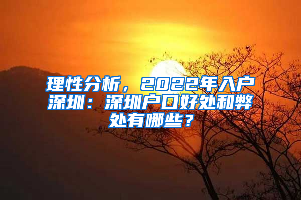 理性分析，2022年入戶深圳：深圳戶口好處和弊處有哪些？