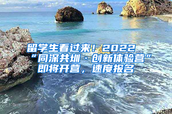 留學(xué)生看過來！2022“同深共圳·創(chuàng)新體驗(yàn)營”即將開營，速度報名