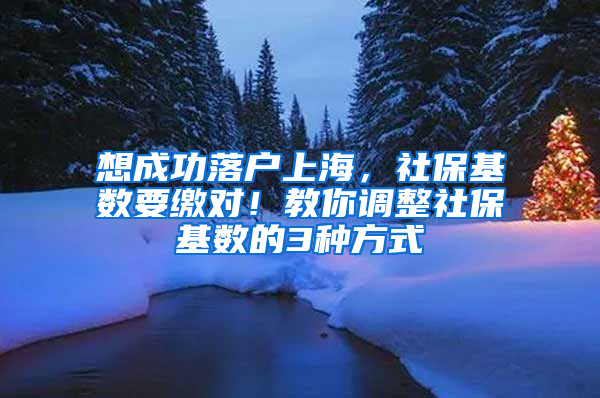 想成功落戶上海，社?；鶖?shù)要繳對(duì)！教你調(diào)整社?；鶖?shù)的3種方式