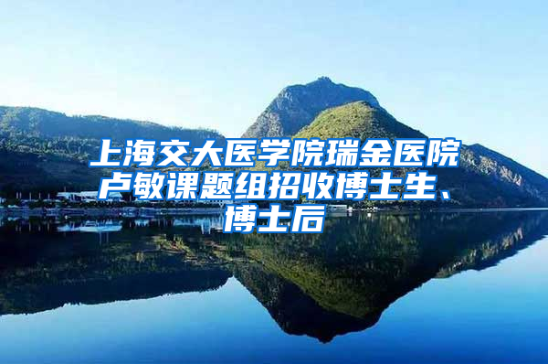 上海交大醫(yī)學(xué)院瑞金醫(yī)院盧敏課題組招收博士生、博士后