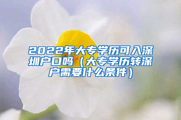 2022年大專學歷可入深圳戶口嗎（大專學歷轉(zhuǎn)深戶需要什么條件）