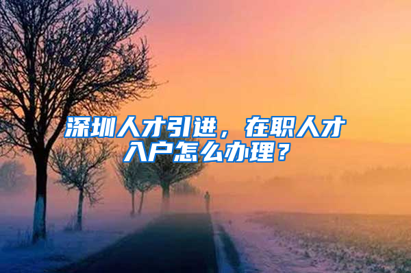 深圳人才引進(jìn)，在職人才入戶(hù)怎么辦理？