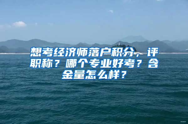 想考經(jīng)濟(jì)師落戶積分，評(píng)職稱？哪個(gè)專業(yè)好考？含金量怎么樣？