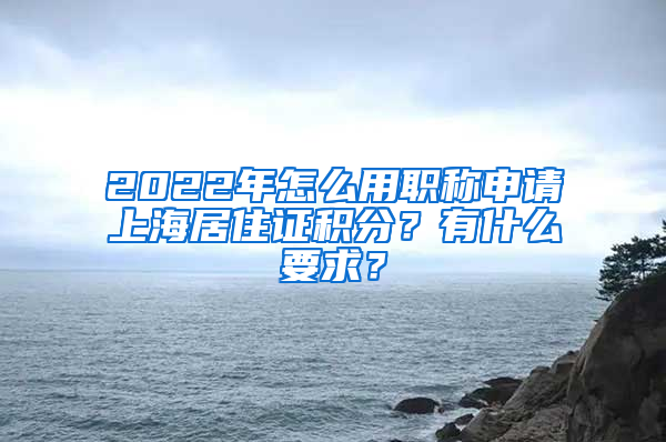 2022年怎么用職稱申請上海居住證積分？有什么要求？