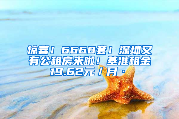 驚喜！6668套！深圳又有公租房來啦！基準租金19.62元／月·㎡