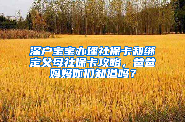 深戶寶寶辦理社?？ê徒壎ǜ改干绫？üヂ?，爸爸媽媽你們知道嗎？