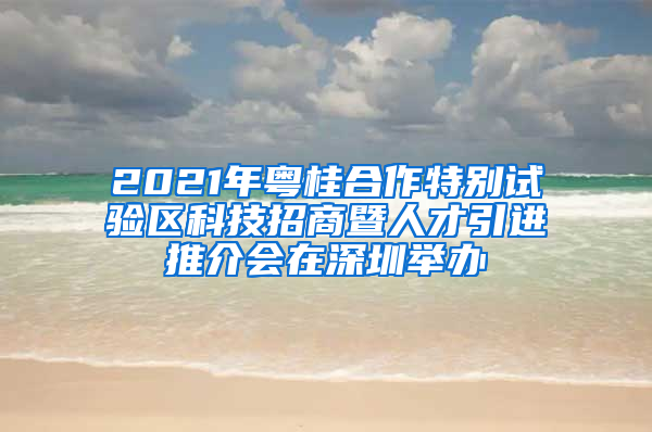 2021年粵桂合作特別試驗(yàn)區(qū)科技招商暨人才引進(jìn)推介會在深圳舉辦