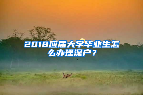 2018應(yīng)屆大學(xué)畢業(yè)生怎么辦理深戶？