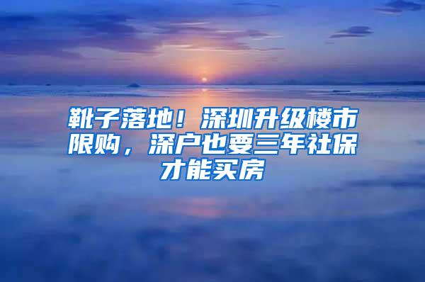 靴子落地！深圳升級(jí)樓市限購(gòu)，深戶也要三年社保才能買房