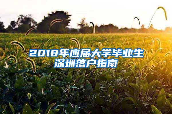 2018年應(yīng)屆大學畢業(yè)生深圳落戶指南