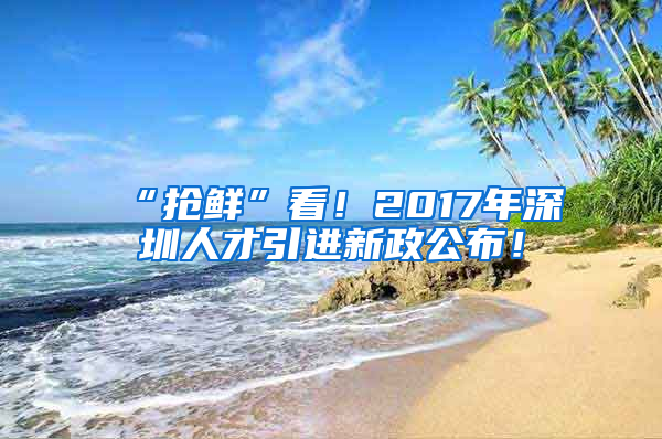 “搶鮮”看！2017年深圳人才引進新政公布！