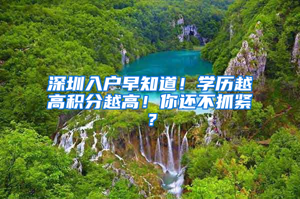 深圳入戶早知道！學歷越高積分越高！你還不抓緊？