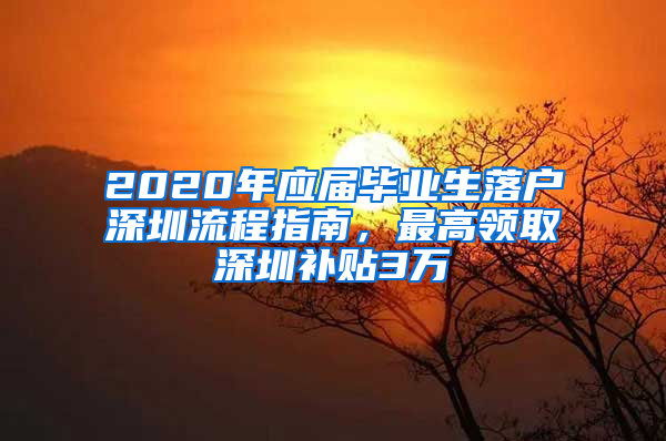 2020年應(yīng)屆畢業(yè)生落戶深圳流程指南，最高領(lǐng)取深圳補貼3萬