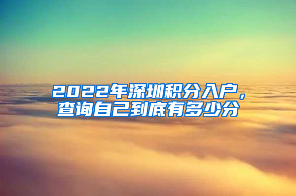 2022年深圳積分入戶，查詢自己到底有多少分