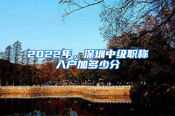 2022年，深圳中級職稱入戶加多少分