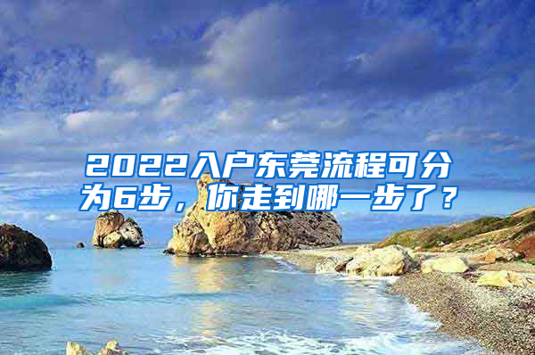 2022入戶東莞流程可分為6步，你走到哪一步了？