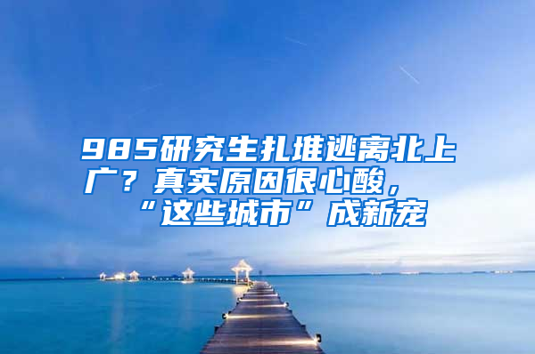 985研究生扎堆逃離北上廣？真實原因很心酸，“這些城市”成新寵