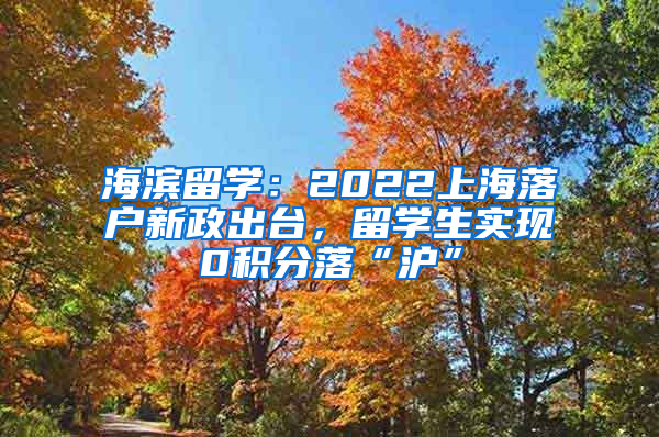 海濱留學(xué)：2022上海落戶新政出臺(tái)，留學(xué)生實(shí)現(xiàn)0積分落“滬”