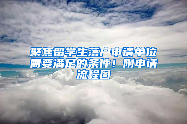 聚焦留學(xué)生落戶申請(qǐng)單位需要滿足的條件！附申請(qǐng)流程圖