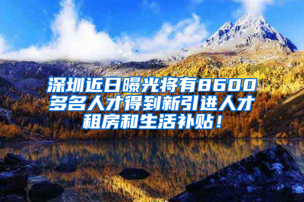 深圳近日曝光將有8600多名人才得到新引進人才租房和生活補貼！