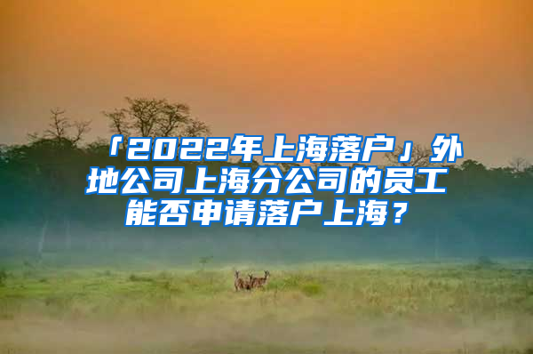 「2022年上海落戶」外地公司上海分公司的員工能否申請(qǐng)落戶上海？