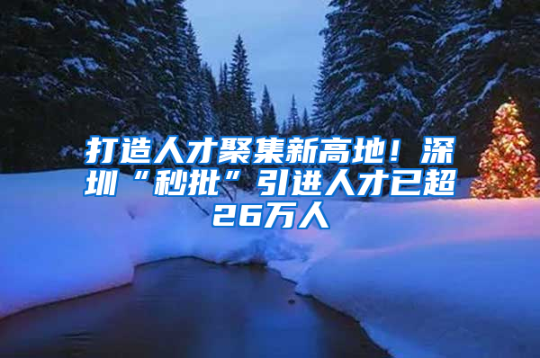 打造人才聚集新高地！深圳“秒批”引進人才已超26萬人