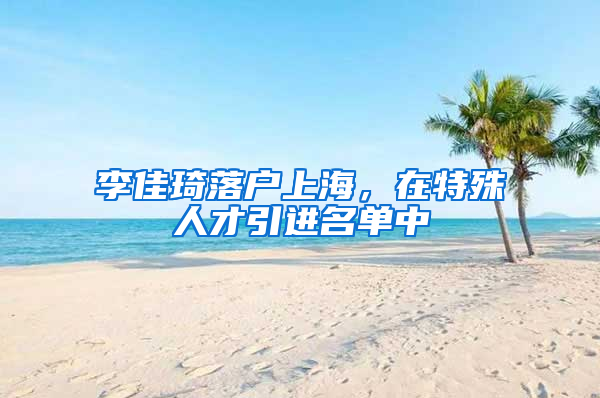 李佳琦落戶上海，在特殊人才引進(jìn)名單中