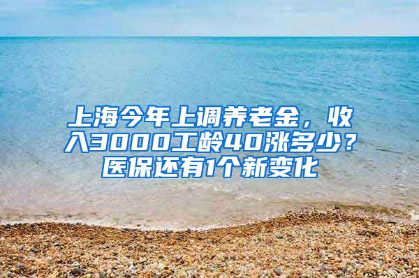 上海今年上調(diào)養(yǎng)老金，收入3000工齡40漲多少？醫(yī)保還有1個(gè)新變化