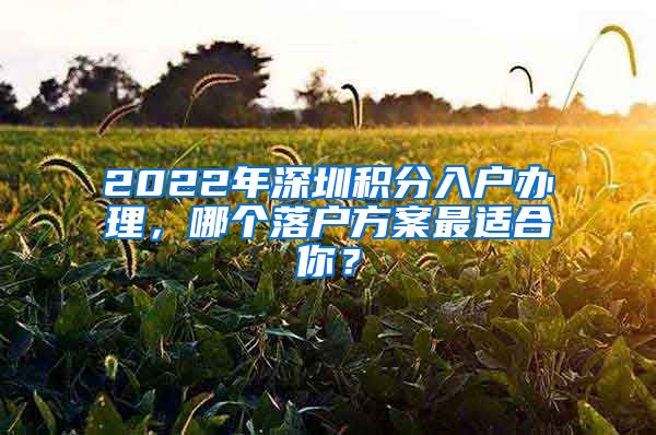 2022年深圳積分入戶辦理，哪個(gè)落戶方案最適合你？