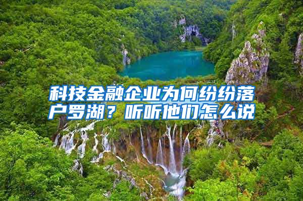 科技金融企業(yè)為何紛紛落戶羅湖？聽聽他們怎么說