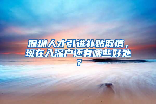 深圳人才引進(jìn)補(bǔ)貼取消，現(xiàn)在入深戶還有哪些好處？