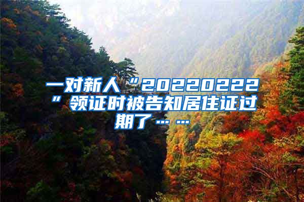 一對新人“20220222”領證時被告知居住證過期了……