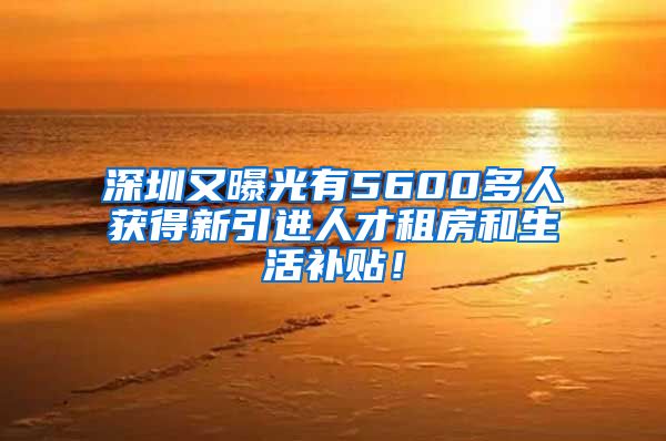 深圳又曝光有5600多人獲得新引進人才租房和生活補貼！