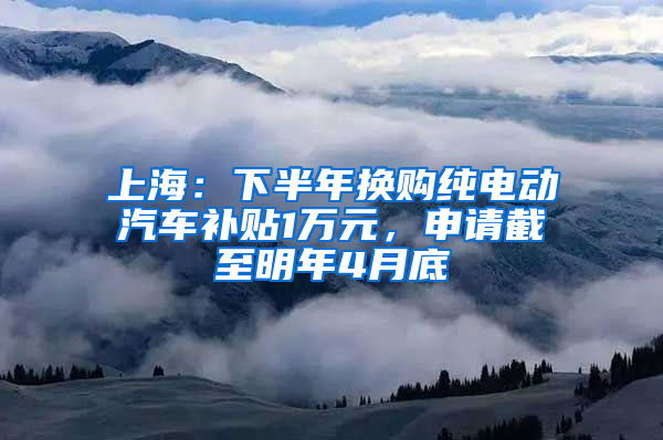 上海：下半年換購純電動汽車補貼1萬元，申請截至明年4月底