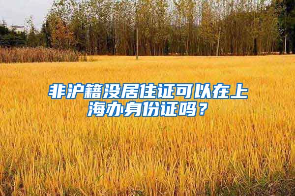 非滬籍沒(méi)居住證可以在上海辦身份證嗎？