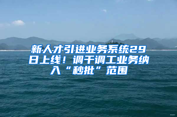 新人才引進業(yè)務(wù)系統(tǒng)29日上線！調(diào)干調(diào)工業(yè)務(wù)納入“秒批”范圍