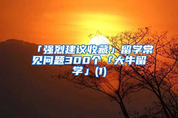 「強(qiáng)烈建議收藏」留學(xué)常見問題300個(gè)「大牛留學(xué)」(1)