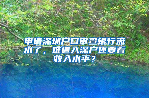 申請(qǐng)深圳戶口審查銀行流水了，難道入深戶還要看收入水平？