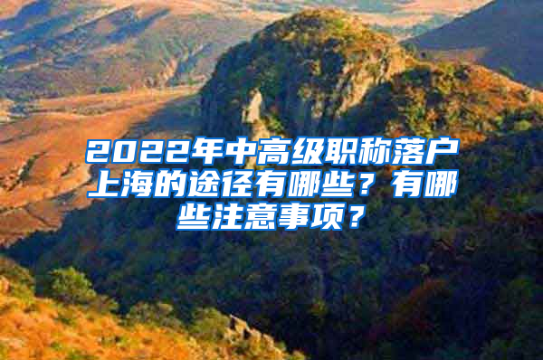 2022年中高級職稱落戶上海的途徑有哪些？有哪些注意事項(xiàng)？