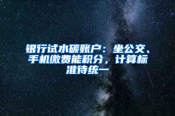 銀行試水碳賬戶：坐公交、手機繳費能積分，計算標(biāo)準(zhǔn)待統(tǒng)一