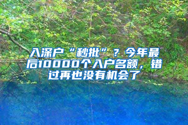 入深戶“秒批”？今年最后10000個(gè)入戶名額，錯(cuò)過再也沒有機(jī)會(huì)了