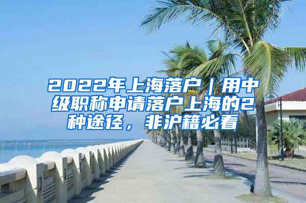 2022年上海落戶｜用中級職稱申請落戶上海的2種途徑，非滬籍必看