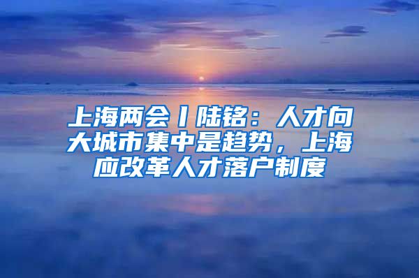 上海兩會丨陸銘：人才向大城市集中是趨勢，上海應改革人才落戶制度