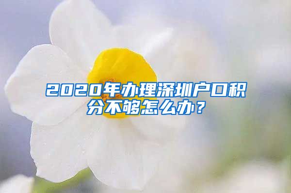 2020年辦理深圳戶口積分不夠怎么辦？