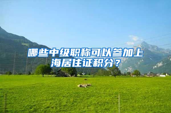 哪些中級職稱可以參加上海居住證積分？