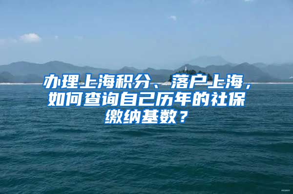 辦理上海積分、落戶上海，如何查詢自己歷年的社保繳納基數(shù)？