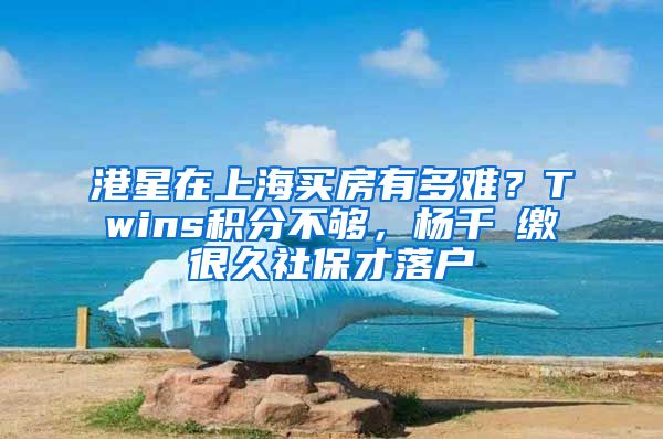 港星在上海買房有多難？Twins積分不夠，楊千嬅繳很久社保才落戶