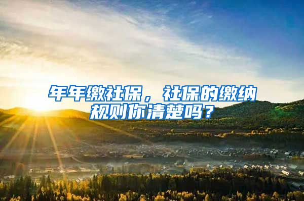 年年繳社保，社保的繳納規(guī)則你清楚嗎？