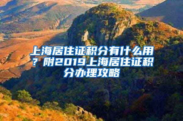 上海居住證積分有什么用？附2019上海居住證積分辦理攻略