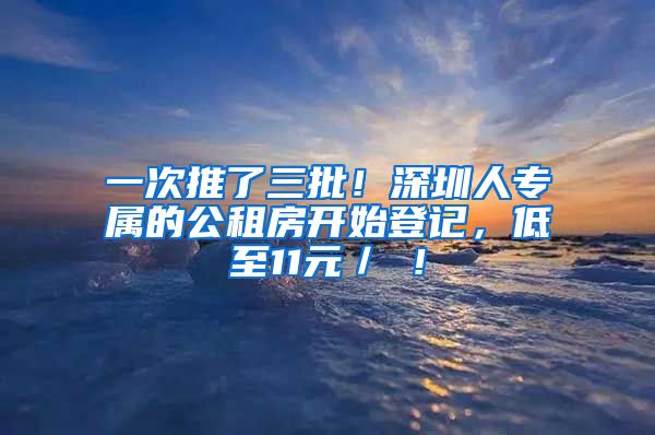 一次推了三批！深圳人專屬的公租房開始登記，低至11元／㎡！